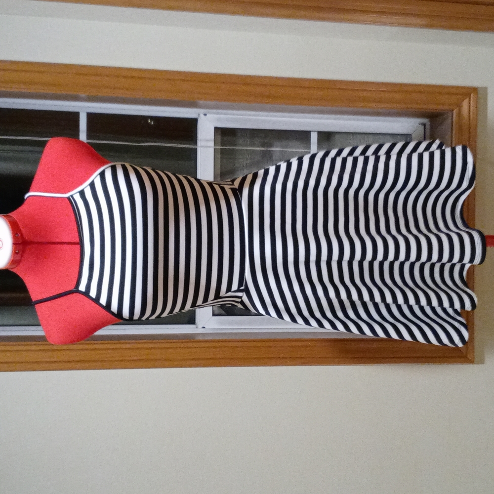 Divided Black & White Stripe Tank Dress Dize 6